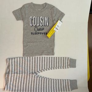 Baby 2-Piece Cousin Crew 100% Cotton Snug Fit Pjs 2T/2A Grey Carters